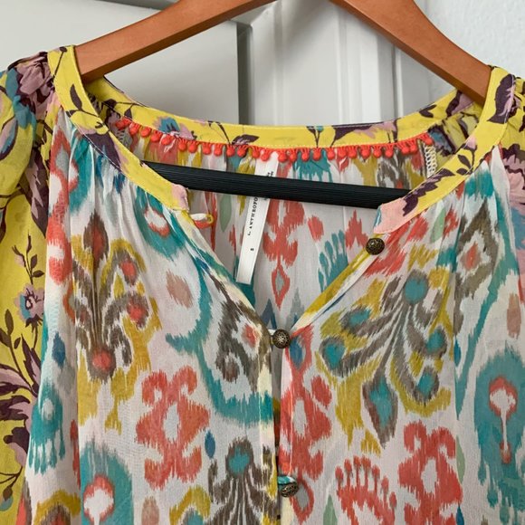 Maureen Babydoll Anthropologie Tunic Blouse, Size S - Picture 5 of 6